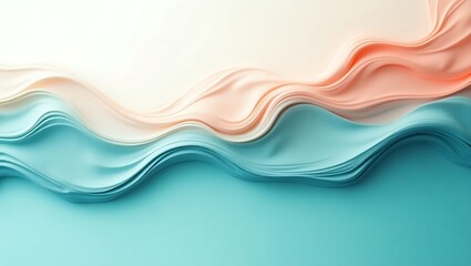 Fototapeta premium Turquoise and Coral Organic Flow Background