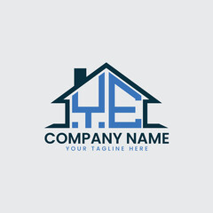 Modern Real Estate Logo with House Roof Icon and Custom Letter Monograms