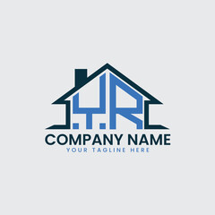 Modern Real Estate Logo with House Roof Icon and Custom Letter Monograms