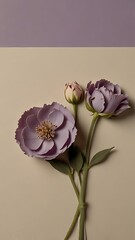Fototapeta premium Minimal Floral card with copyspace, greeting cards,floral cards, invitation cards, wedding invitation cards