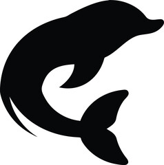 Dolphin in Graceful Arc &ndash; Minimalist Marine Life Illustration
