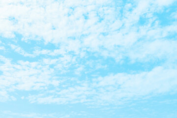 Blue sky with white fluffy cloud. Cumulus clouds background. Cloudscape morning sky. The concepts of freedom of life, never give up and positive though energy.