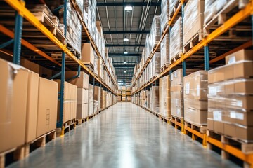 Fototapeta premium Warehouse inventory management processes in logistics operations