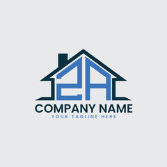 Modern Real Estate Logo with House Roof Icon and Custom Letter Monograms