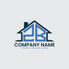 Modern Real Estate Logo with House Roof Icon and Custom Letter Monograms
