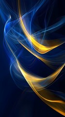 Abstract Blue and Yellow Gradient Background with Curved Shapes and Smooth Design