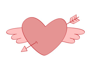 Heart with wings and arrow