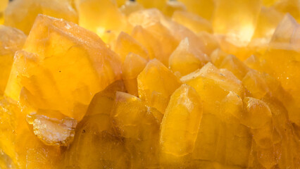 Radiant Honeycomb Calcite Cluster Capturing Light and Texture