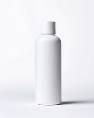 Matte white eco-friendly skincare packaging with clean label design, shown on sterile white surface.