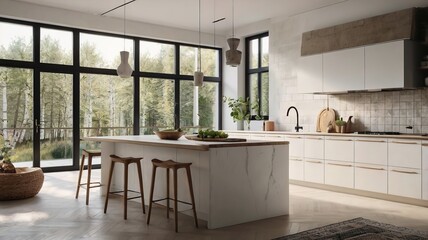 modern white kitchen scandinavian style. Kitchen interior ideas.