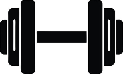 gym dumbbell stencil icon vector illustration