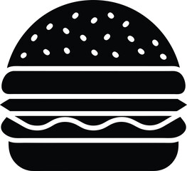hamburger flat stencil icon vector illustration