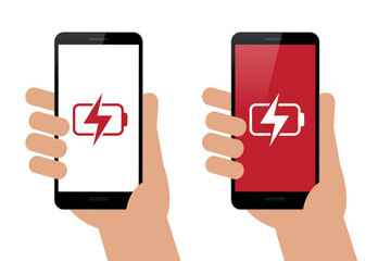 battery charging status in smartphone isolated vector illustration