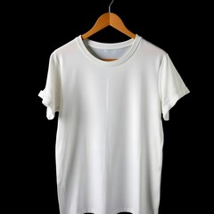 White Oversized T-Shirt Mockup on Wooden Hanger