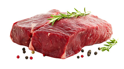 Premium Fresh Raw Beef Isolated on White Background for Food Industry Marketing