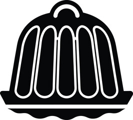 jelly dessert stencil icon vector illustration