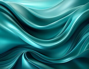 teal silk waves abstract teal silk background with flowing waves and subtle light reflections luxurious and elegant texture