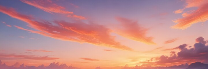 Obraz premium Dreamy sunset sky, abstract watercolor texture, sky, art