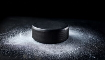 ice hockey puck dark background