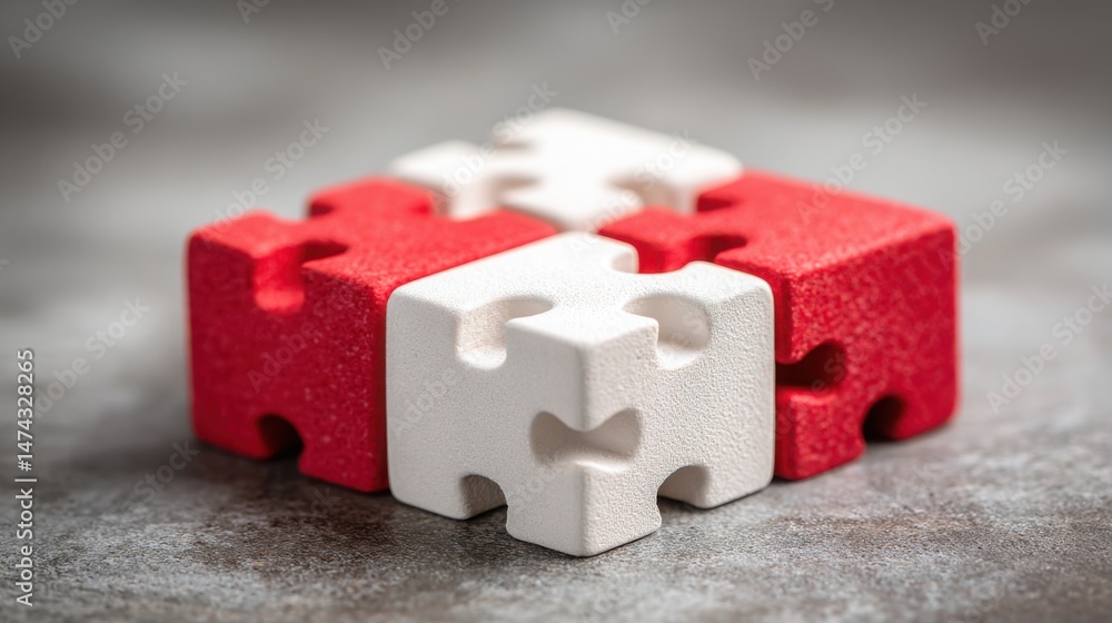 Poster individual puzzle piece representing the concept of identifying missing pieces and gaps in a larger 