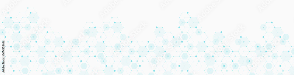 Poster molecular abstract structure and genetic engineering dna. healthcare and medicine background concept