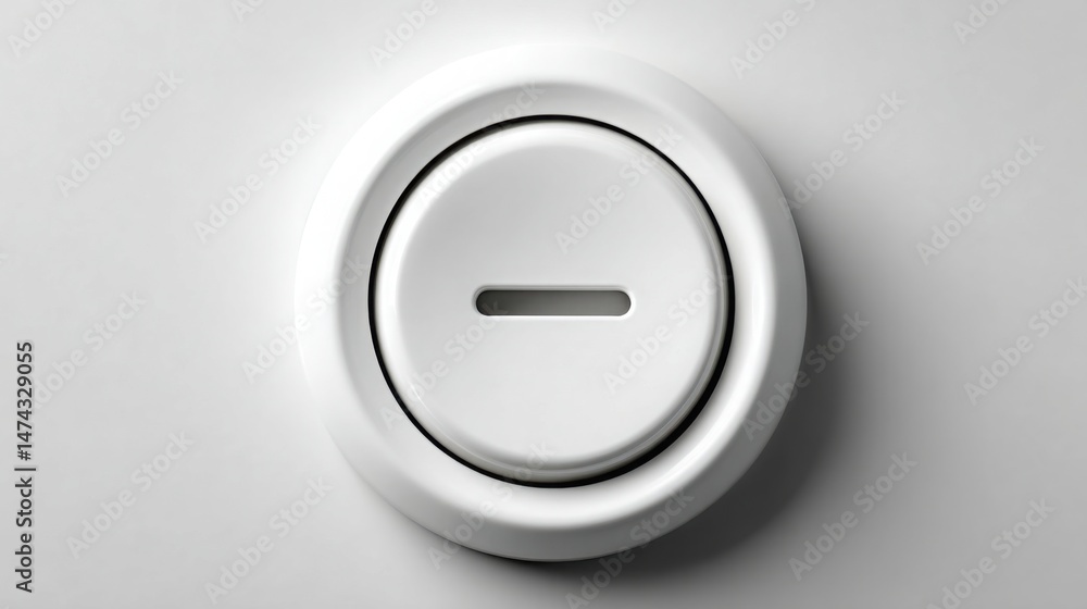 Poster pristine white light switch representing control and functionality in a minimalistic and clean desig