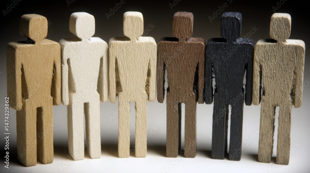 Poster group of wooden figures representing the concept of clarifying next owner to define who is up next i