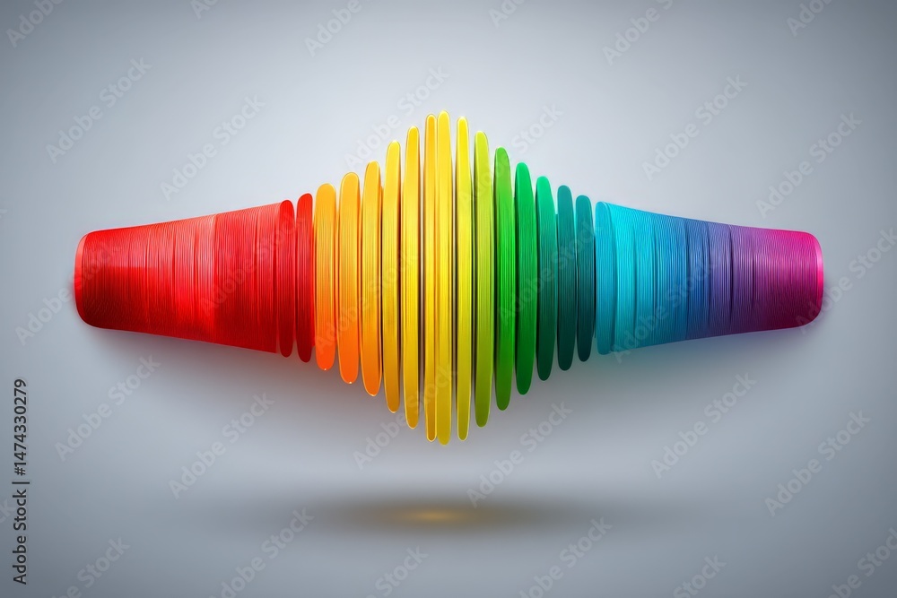 Aufkleber colorful sound wave design created from layered curved strips representing audio vibrations