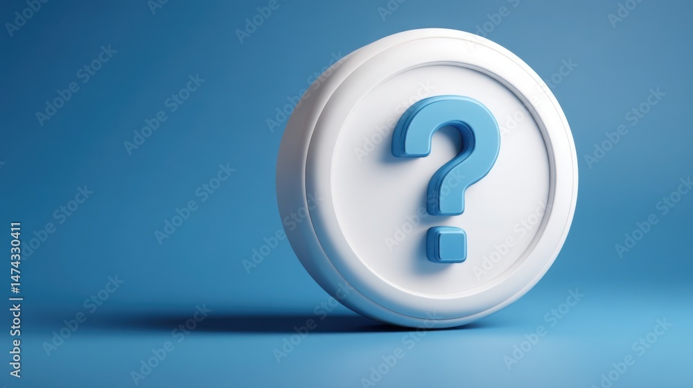 Poster question mark icon concept representing the need for clarification and understanding in communicatio