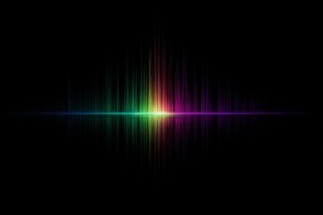 Colorful sound wave illustration representing audio frequencies in a dark background