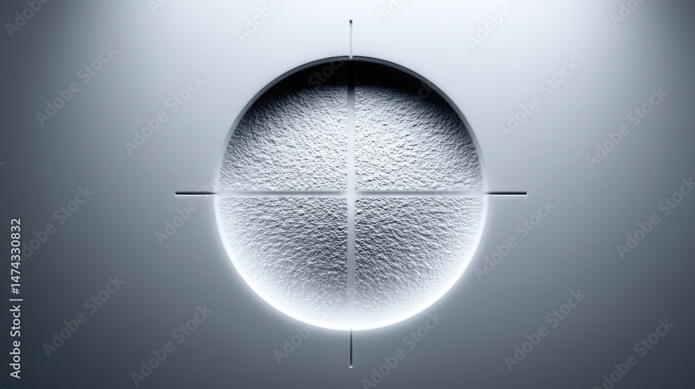 Poster sphere with a central cross symbolizing the concept of closing performance gaps and reducing distanc
