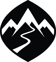 scenic hiking trail icon vector illustration