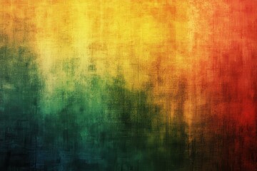 Fototapeta premium Vibrant, textured background with a gradient of warm and cool colors. A blend of yellow, orange, red, green, and dark blue, with visible brushstrokes or patterns