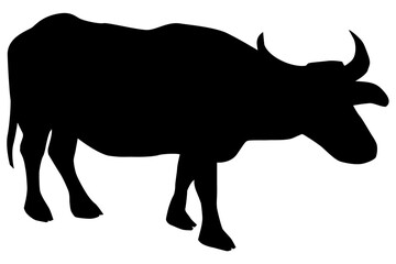 水牛のシルエットのイラスト素材　ベクター