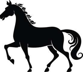 Obraz premium Brihati horse silhouette illustration 