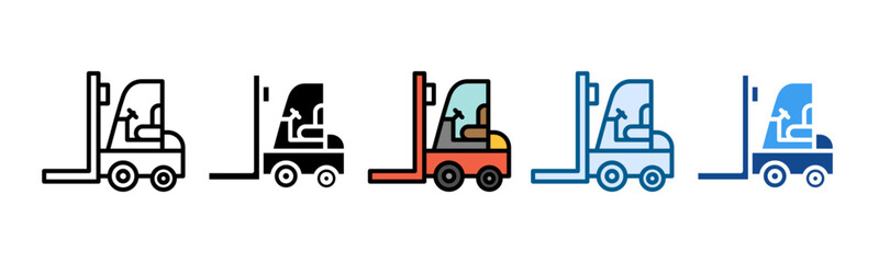 Forklift Icon Set Multiple Style Collection