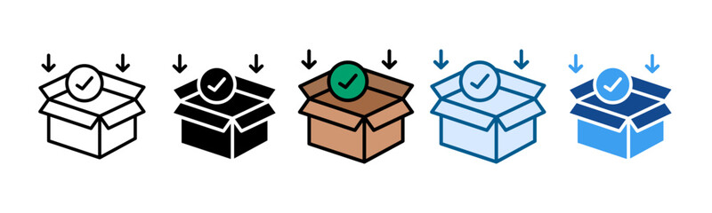 Packaging Icon Set Multiple Style Collection