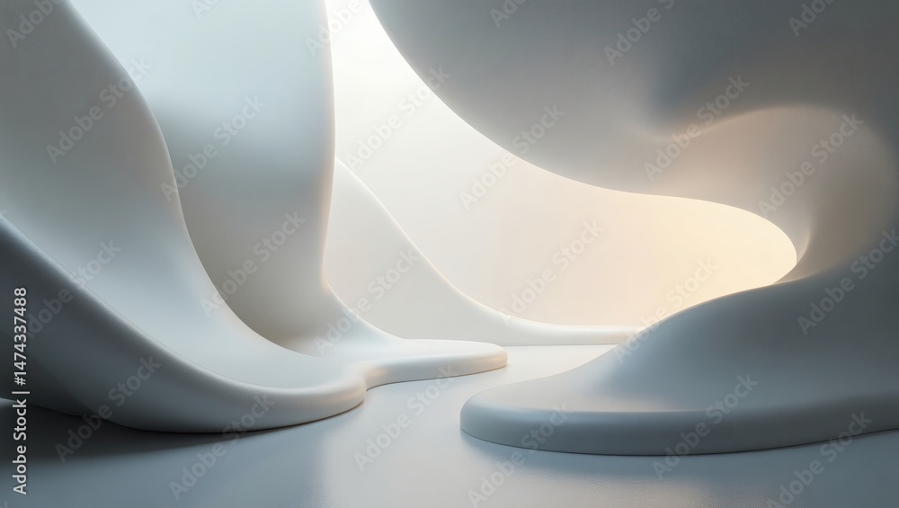 Aufkleber Abstract elegant composition with smooth flowing shapes creating an alluring atmosphere of serenity. It captivates the eye, highlighting the beauty of curves and shadow