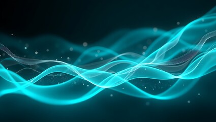Obraz premium Turquoise Tech Flow Abstract Background