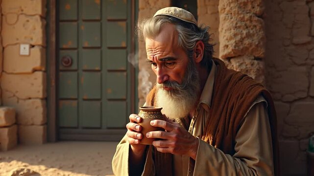 Jewish priest anointing himself