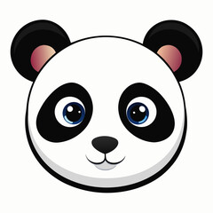 Minimalist Cute Panda Face Vector Art