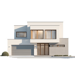 Front elevation of a modern house symmetrical_facade