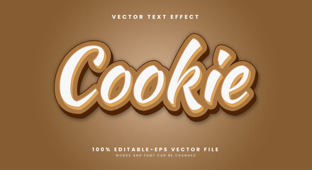 Cookie 3d editable text effect Template Suitable for bakery theme Style