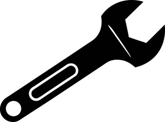 Wrench Open End Silhouette Vector   
