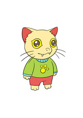 cute animal illustration wearing clothes