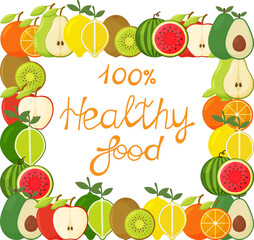 Healthy food - motivational poster or banner with hand-lettering phrase