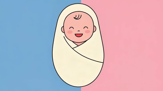 Animated baby swaddle joy: delightful newborn expressions reveal comfort and happiness