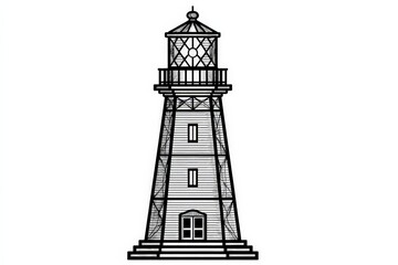 Historical lighthouse tower standing tall against the sky in a coastal region illustrating maritime significance and architectural design
