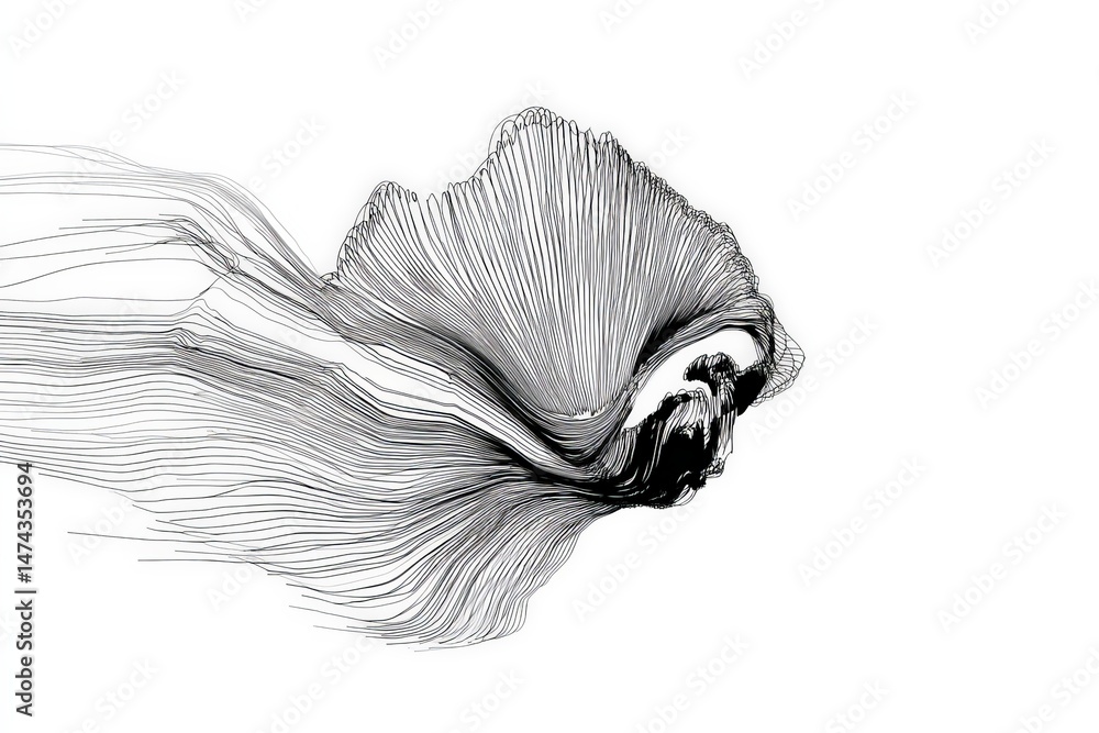 Aufkleber captured movement and grace through fine line art illustrating the flow of a ballerina in a graceful