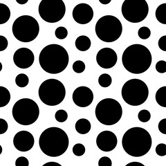 Abstract Black and White Polka Dot Pattern Seamless Design for Fabric Textile Background